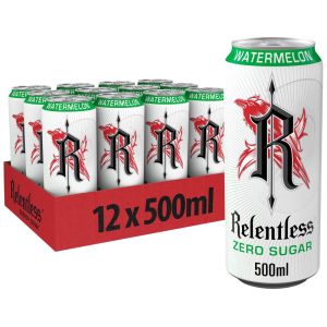 Relentless Watermelon Zero Sugar Energy Drink 12 x 500ml, BBE: 30.09.2025