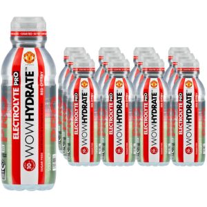WOW HYDRATE Red Cherry Electrolyte Pro Drink - Pack of 12 x 500ml - Hydration Boost