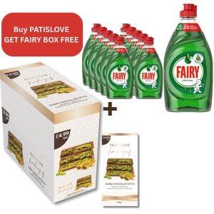 PATISLOVE Dubai Style Kadayif Chocolates 100g Pack of 10 + FREE Fairy Original Dishwashing Liquid 320ml Pack of 10