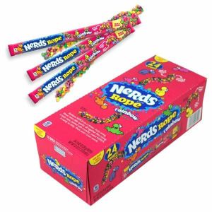 Nerds Rainbow Rope Candy,Sweet & Crunchy Outside Soft & Chewy Inside (26g) - Pack of 24