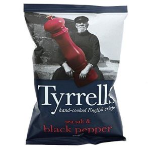 Tyrrells Sea Salt & Black Pepper Hand Cooked Crisps 40g x 24