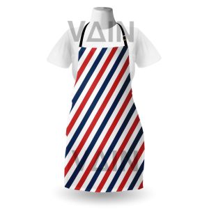 Vain Stripe Apron Vintage Barber Shop Pole Salon Apron