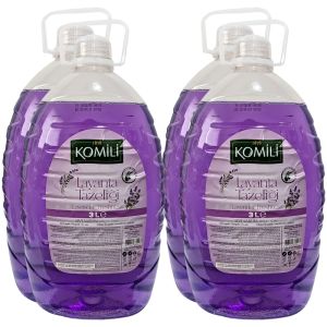 Komili Liquid Soap with Lavender Freshness - Pack of 4 x 3L- Contains Olive Oil, Dermatologically Tested