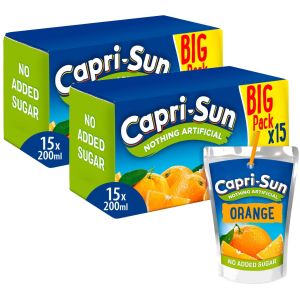 Capri Sun Orange No Added Sugar 200ml x 2x15pk (30pk)