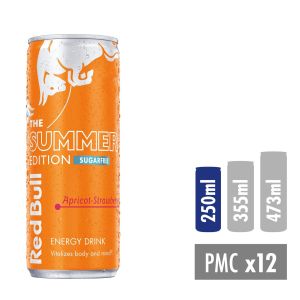 Red Bull Apricot Strawberry Summer Edition Sugar Free 250ml x 12 BBE 18/02/2023
