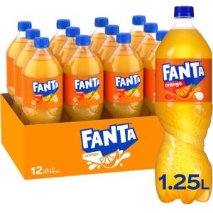 Fanta Orange Bottles - Pack of 12 x 1.25L, Refreshing Orange Drinks - Best Before: 28/02/2026