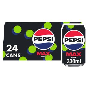 Pepsi Max Lime No Sugar Multipack Cans 330ml x 24