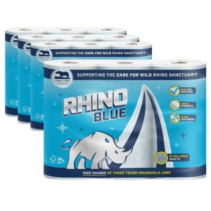 Rhino Blue Kitchen Towel 3-Ply 3 Rolls x 4 Pack (12 Rolls)