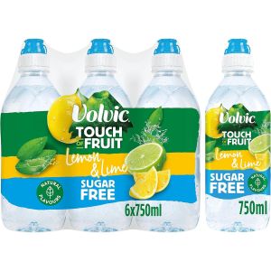 Volvic TOF Lemon & Lime Sugar Free Water Sports Cap 750ML x6