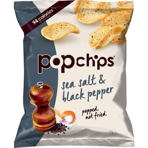 Popchips Salt & Black Pepper Potato Chips Crisps 23g x 24