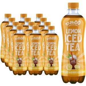 Typhoo Lemon Iced Tea Bottle 500ml - Pack of 12 - Low Calorie, Zesty, Bright, and Citrus-fresh