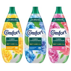 Comfort Fabric Conditioner Botanical 86 Washes Mix Case 1.29L x 3 - Summer Bouquet, First Blooms & Heavenly Fresh