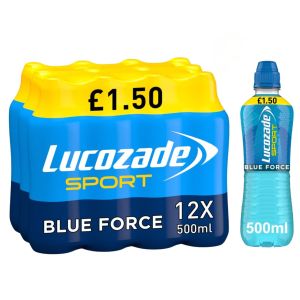 Lucozade Sport New Flavor Blue Force PMP 500ml x 12 - Best Before: May 2025