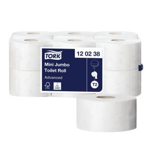 Tork Mini Jumbo Toilet Roll Advanced 2-Ply 12 x 850 Sheets