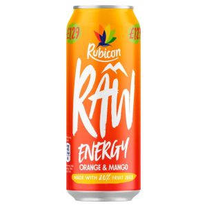 Rubicon Raw Energy Orange & Mango 500ml x 12  PM£1.29 BBE Jul 23