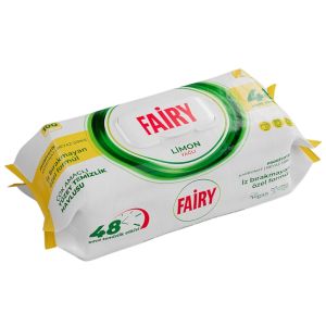 Fairy Lemon Oil Surface Cleaning 100 Wipes Disposable Antibacterial Household Cleaning Wipes for Kitchen & Bathroom