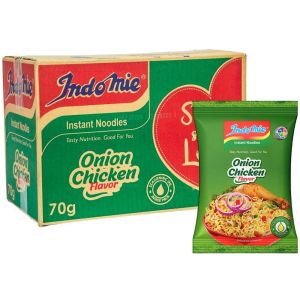 Indomie Onion Chicken Flavor Instant Noodles - Pack of 40 x 70g - Halal, Quick & Easy Meal  Food