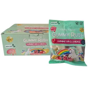 Cheery Chews Gummy Rush Gummy Unicorns 12 x 90g Halal, Non-GMO, Made from Natural Fruit Juice, Gluten & Peanut Free