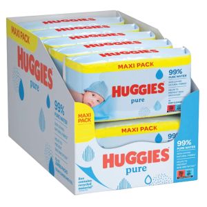 Huggies Pure Maxi Pack 720 Baby Cleansing Wipes - Pack of 10 x 72