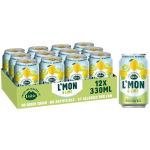 Volvic L'mon & Lime Sparkling Citrus Drink 330ml  × 12