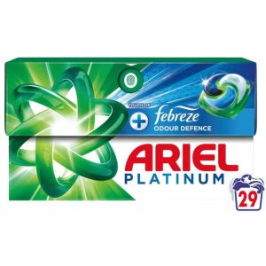 Ariel Platinum Washing PODS + Febreze Odour Defence 29 Washes x 21.4g - Stain & Odour Removal