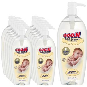 GOO.N Extra Sensitive Baby Hair & Body Shampoo - Pack of 12 x 700ml - Contains Olive Oil, Contains allantoin for skin protection