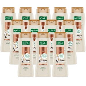 KOMILI Feeling Spa Soft Peeling Vanilla Shower Gel 500ml x 12 Pentavitin intense hydration, Gently removes dead skin cells without scratching the skin
