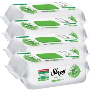 Sleepy Easy Clean Sleepy Pine Scent Surface Cleaning Wipes & Towels - Pack of 4 x 100 (400 Sheets) - No-Rinse Formula with Vinegar & Bicarbonate