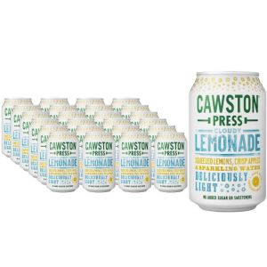 Cawston Press Sparkling Cloudy Lemonade - Pack of 24 x 330ml - Made with Squeezed Lemons & Apples -  Best Before: Feb 2026