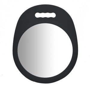 VAIN Round Foam Barber Mirror, Lightweight Single Handle Salon Mirror