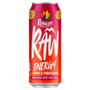 Rubicon Raw Energy Cherry & Pomagranate 500ml x 12  PM£1.29 BBE Jan 23