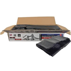 Heavy Duty Refuse Sacks XXLarge Black Bin Bags 95x125 cm (50+3) 53Bags