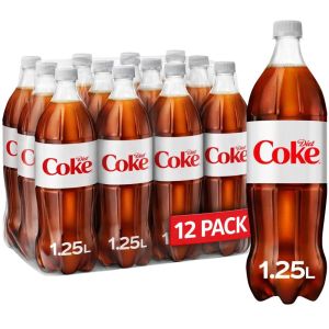 Diet Coke 1.25L Bottles - Pack of 12 - Classic Taste, No Sugar - Best Before: 31/05/2026