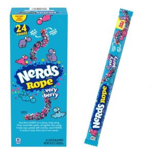 Very Berry Nerds Rope , Sweet & Crunchy Outside Soft & Chewy Inside Candy (26g) - Pack of 24