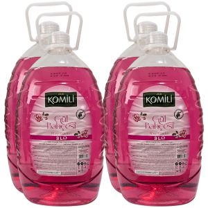 Komili Liquid Soap with Rose Garden - Pack of 4 x 3L- Contains Olive Oil, Dermatologically Tested