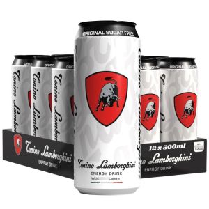 Tonino Lamborghini Original Sugar Free Energy Drink Cans - Pack of 12 x 500ml - Low Calorie Carbonated Energy Drink