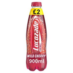 Lucozade Wild Cherry 900ml x 12 PM £2 BBE Nov/23