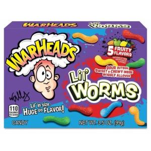 Warheads Lil' Worms Theater Box 3.5oz (99g) - Pack of 12