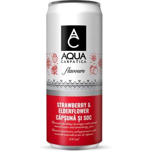 Aqua Carpatica Strawberry & Elderflower Flavours Sparkling 330ml x 24