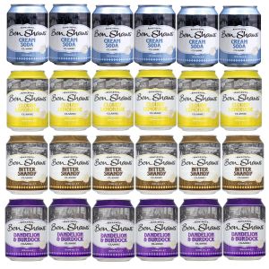 Ben Shaws Mix Case: x6 Bitter Shandy, x6 Cream Soda, x6 Dandelion& Burdock, x6 Cloudy Lemonade 330ML x24