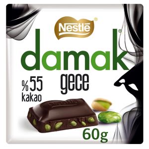 Nestle Damak Gece Dark Chocolate With Pistachio 60g x 6 BBE 31/03/24