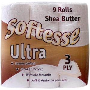 Softesse Ultra Shea Butter Scented 3 PLY Toilet Rolls (5 x9pk) 45 Rolls