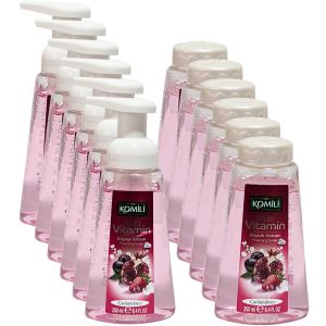 KOMILI Multi Vitamin Refreshing Foaming Soap 6x250 ml + 6x250ml free refill bottle - Total 12 Bottles