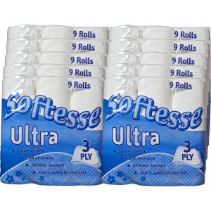 Softesse Ultra Unscented 3 PLY Toilet Rolls (5 x9pk) 45 Rolls