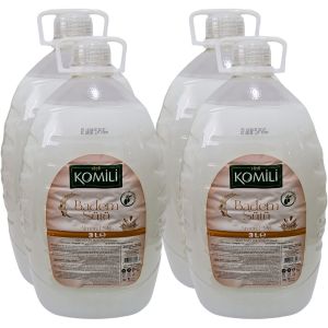 Komili Liquid Soap with Almond Milk - Pack of 4 x 3L- Contains Olive Oil, Dermatologically Tested