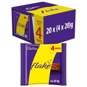 Cadbury Flake Chocolate 4 Bars Multipack 80g x 20