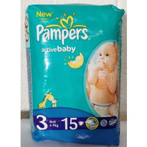 Pampers Active Baby Size 3 Midi 4-9kg 15pk