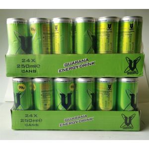 (Pack of 2) V Ultimate Guarana Energy Drink  Energy Drink Great Taste Half The Sugar 48 x 250ml