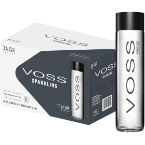 VOSS Sparkling Water, Pack of 24 x 375ml VOSS Glass Bottles, Mineral Water