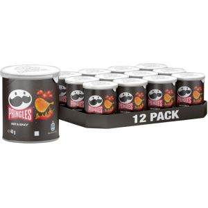 Pringles Hot & Spicy Crispy Snack - Pack of 12 x 40g